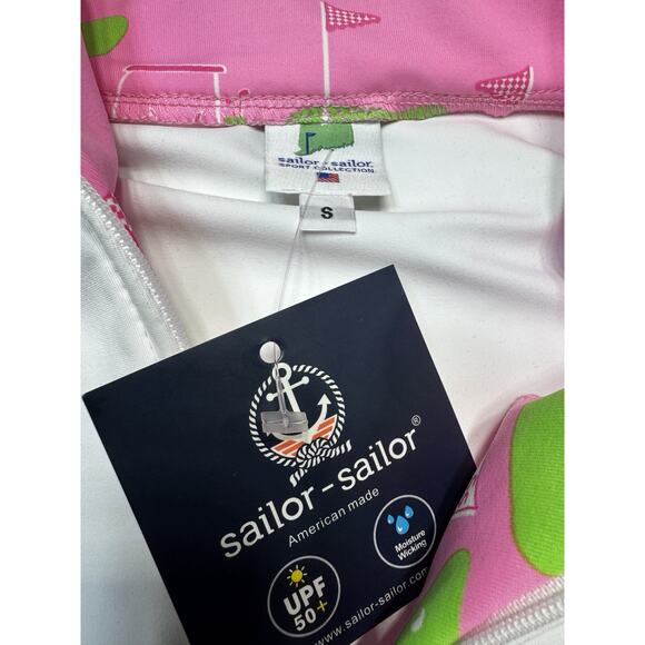 Sailor-Sailor Britt Sleeveless Golf Top White Golf Life Pink SZ S UPF 50+ NWT - Picture 5 of 12